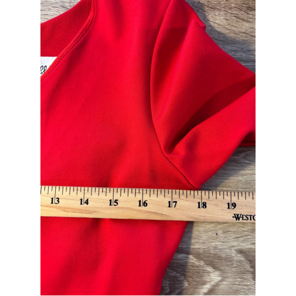 Joseph Ribkoff 3/4 Sleeve V Neck Full Zip Back Shift Dress Women's Size 10 Red - Picture 6 of 7